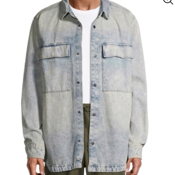 Nwt mens denim shacket snap button - Picture 15 of 15